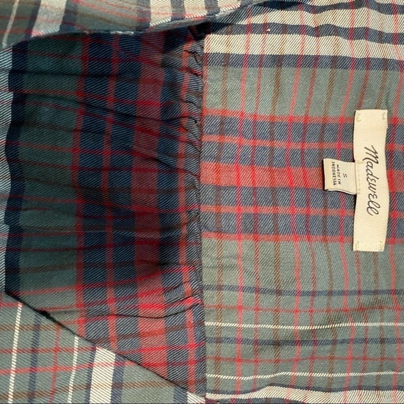 Madewell V-Neck Button-Down Shirt in Pineview Plaid size S - Picture 9 of 11